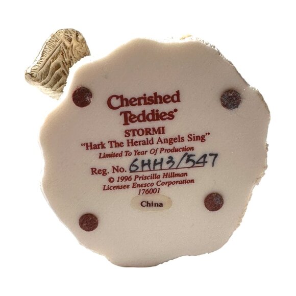 Cherished Teddies Stormi "Hark The Herald Angels Sing" Figurine 176001 By Enesco - Picture 3 of 8